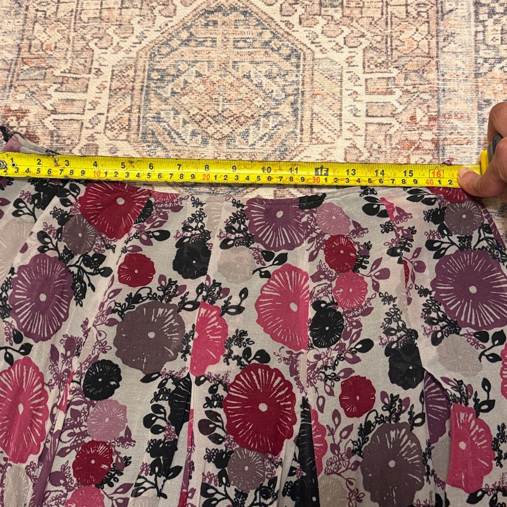 Cotton silk patterned colorful pleated  skirt size‎ 10 - Picture 5 of 8